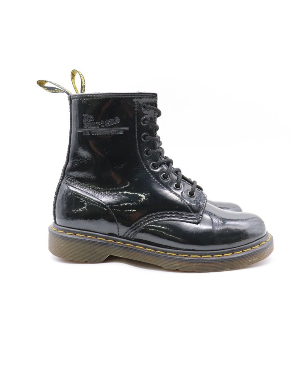 Doc Dr. Martens 1460 W Women's Size 7 Black Patent Leather 8 Eye Combat Boot